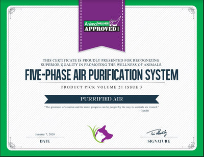 Purrified Air receives Award from Animal Wellness Magazine