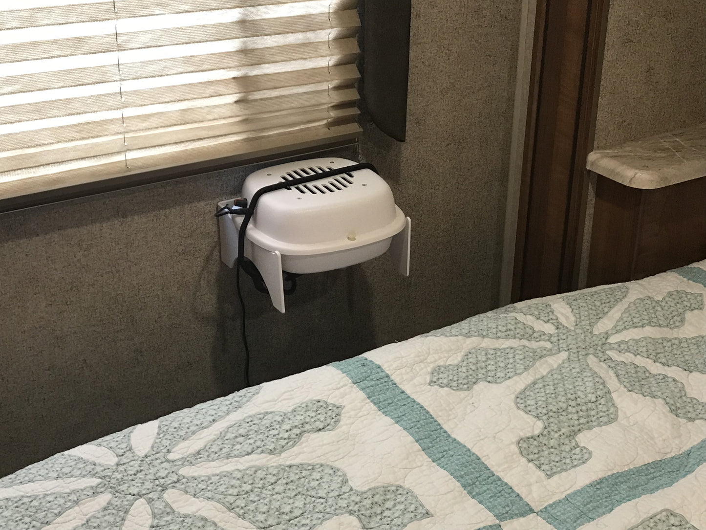 Purrified Air filter mounted in recreational vehicle