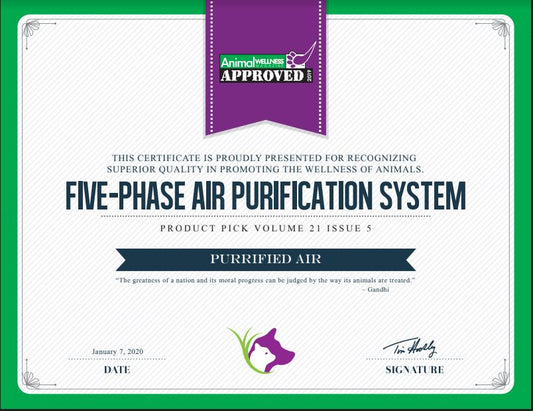 Purrified Air receives Award from Animal Wellness Magazine