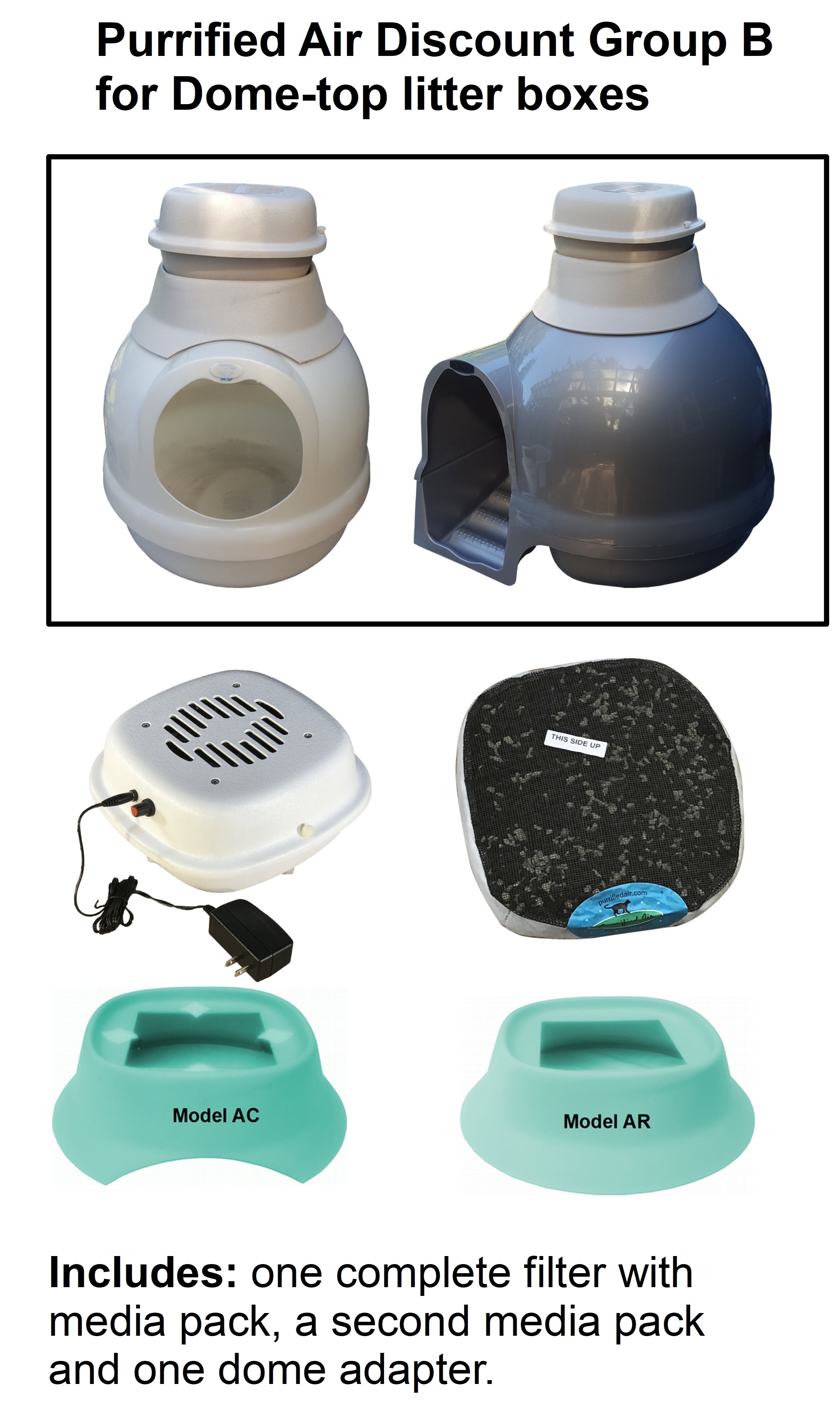 Air Purifier + Dome Adapter Bundle - Purrified Air 