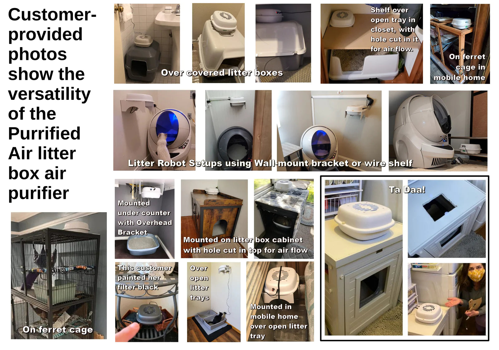 Cat litter box air purifier