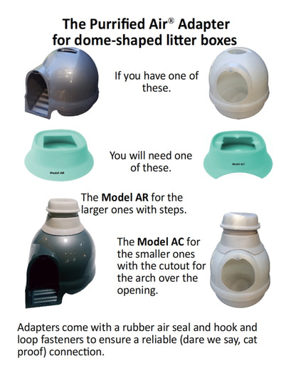 Adapter for Purrified Air filter for Dome-Shaped Litter Box Covers - Purrified Air, Pet odor control - cat odor and litter box air filter, Purrified Air  - Purrified Air, Purrified Air  Purrified Air